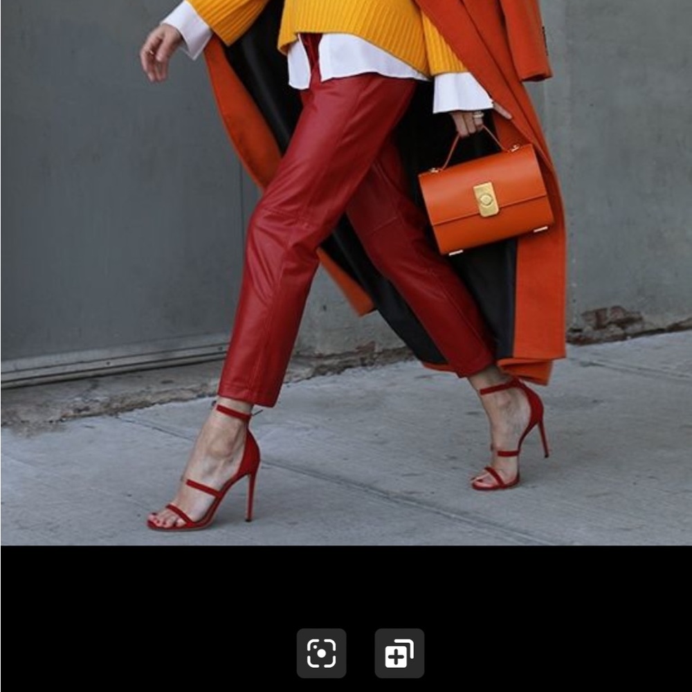 david lerner red leather pants